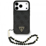 GUESS &uuml;mbris jaoks IPHONE 17 Pro compatible with MagSafe GUHMP17LP4TSDPPSK (4G PU W/ Strap Triangle Logo) must