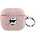 Karl Lagerfeld Monogram Choupette Head &uuml;mbris jaoks AirPods 3 - roosa
