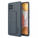 Wozinsky Kickstand Case silikoonist &uuml;mbris koos statiiviga Samsung Galaxy A42 5G tumesinine