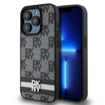 DKNY Leather Checkered Mono Pattern & Printed Stripes &Uuml;mbris jaoks iPhone 15 Pro Max - Must
