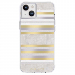 Case-Mate Pearl Stripes MagSafe &uuml;mbris seadmele iPhone 14 Plus, p&auml;rlmutrikaunistusega