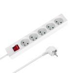 Rebel Prantsuse t&uuml;&uuml;pi pikendusjuhe, 5 pesa, 3 m, l&uuml;litiga, 3 x 1,5 mm, valge