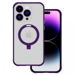 Tel Protect Magnētinis MagSafe su stovu dėklas telefonui iPhone 15 violetinis