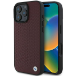 BMW Sign Leather Diamond Metal Logo MagSafe &Uuml;mbris jaoks iPhone 16 Pro Max - punane