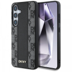DKNY Leather Checkered Pattern MagSafe &Uuml;mbris jaoks Samsung Galaxy S25 Must