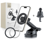 TECH-PROTECT N56 MAGNETINIS MAGSAFE PRIETAISŲ SKYDELIO IR VENTILIACIJOS AUTOMOBILINIS LAIKIKLIS JUODAS