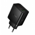 telefoni laadija Hoco 2x USB C + USB A QC3.0 PD 3A 65W N75 must