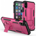 Zizo Hybrid Transformer Tough &uuml;mbris seadmele iPhone X, tugijalaga, erkroosa ja must