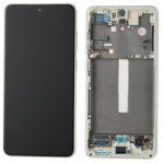 Ekranas Samsung G990 S21 FE 5G su lietimui jautriu stikliuku ir rėmeliu Olive originalus (used Grade A)