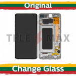 Ekranas skirtas Samsung G975 S10 Plus su rėmeliu / Prism White (Ceramic White) / (Atnaujintas: Telemax)