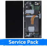 Ekranas skirtas Samsung S908 S22 Ultra su rėmeliu / Phantom Black / (Service Pack)
