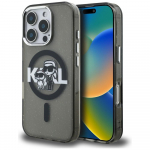 Karl Lagerfeld IML Glitter Karl & Choupette Sketch Logo MagSafe &uuml;mbris iPhone 16 Pro Max - must