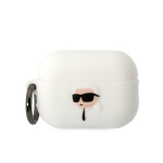 Karl Lagerfeld KLAP2RUNIKH AirPods Pro 2 cover valge/valge Silicone Karl Head 3D