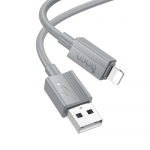 Kabelis USB-A į Lightning Hoco 2,4A 1 m X107 pilkas