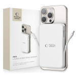 Tech-Protect LifeMag PB31 Power Bank MagSafe 10000mAh 15W USB-C / USB-A / sisseehitatud USB-C / Lightning kaablid - valge
