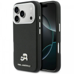 Karl Lagerfeld &uuml;mbris iPhone 17 Pro 6,3" jaoks, HC MAGSAFE PU FW K&C peam&auml;rgiga, must