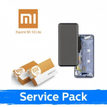 Ekranas skirtas Xiaomi Mi 10 Lite 5G su rėmeliu / Cosmic Gray / (Service Pack)