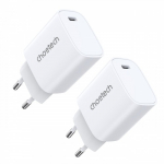 Laadija Choetech "Q5004" Valge (USB-C / 20W) (2pcs)