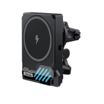 XO car holder SL14 with wireless inductive charger 25W black air vent with LED and cooling