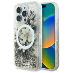 Guess Liquid Glitter Flower MagSafe iPhone 16 Pro &Uuml;mbris - Beige