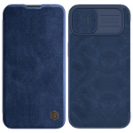Nillkin Qin Leather Pro Case iPhone 14 Plus Camera Cover Holster Cover Flip Case Blue