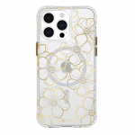 Case-Mate Floral Gems MagSafe &uuml;mbris seadmele iPhone 15 Pro Max, kuldne