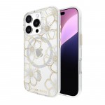 Case-Mate Floral Gems MagSafe &uuml;mbris seadmele iPhone 16 Pro, kuldne
