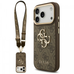 GUESS &uuml;mbris jaoks IPHONE 17 Pro GUHCP17LP4G4BCSW (PU W/ Big 4G Classic & Big Strap Metal Buttons) brown