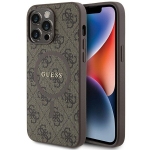 GUESS &uuml;mbris jaoks IPHONE 14 Pro compatible with MagSafe GUHMP14LG4GFRW (4G Ring classic logo) brown