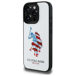 US Polo USHCP15XPUSH iPhone 15 Pro Max 6.7" valge/valge Leather Big DH American Flag