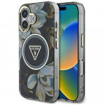 Guess Glitter Flowers Triangle Buttons MagSafe &uuml;mbris jaoks iPhone 16 must