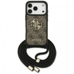 Guess 4G Big Logo Cord Stap Crossbody &Uuml;mbris jaoks iPhone 17 Pro - Brown