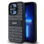 DKNY Leather Mono Stripe & Metal Logo &uuml;mbris jaoks iPhone 15 Pro Max - must