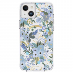 Rifle Paper Clear MagSafe &uuml;mbris seadmele iPhone 14 Plus, Garden Party Blue mustriga