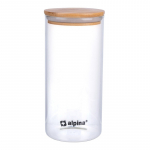 Alpina kaanega klaasist toidukarp, 10x21 cm, 1250 ml