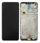 LCD screen Samsung A217F A21s koos touch screen ja frame Must original (service pack)