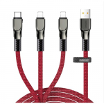 USB Kaabel Joyroom "3in1" Punane 130cm (up to 3.5A / 480 mbps)