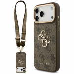 GUESS &uuml;mbris jaoks IPHONE 17 Pro Max GUHCP17XP4G4BCSW (PU W/ Big 4G Classic & Big Strap Metal Buttons) brown