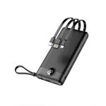 Veger C10 (W1116) 10 000 mAh akupank sisseehitatud Micro-USB-, USB-C- ja Lightning-kaablitega, must