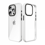 Rock Guard serijos dėklas Iphone 15 Plus permatomas-baltas