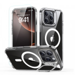 ESR Classic Hybrid Kickstand Halolock MagSafe &Uuml;mbris Set with Stand + Karastatud klaas jaoks iPhone 16 Pro - Clear