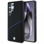 BMW Leather Textured and Smooth MagSafe &uuml;mbris jaoks Samsung Galaxy S25 Ultra - must