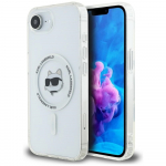 Karl Lagerfeld IML Metal Choupette Head MagSafe iPhone 16e Case - White