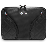 BMW Carbon Pockets & Metal Logo Sleeve 14" Laptop Bag - must