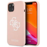 Guess Silikoon 4G Logo &Uuml;mbris for iPhone 13 / 14 / 15 - roosa