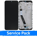 Ekranas skirtas Xiaomi Redmi 9 su rėmeliu / Black / (Service Pack)