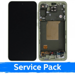 LCD ekranas suderinamas su Samsung A556 A55 5G su rėmeliu / Lemon / (Service Pack)