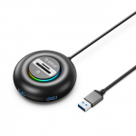 Orico YXR4 RGB USB-jaotur 4 pordiga USB-A 3.0 SD ja microSD lugejaga 1.8m - must