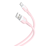 XO NB212 USB&ndash;USB-C kaabel, 1,0 m, 2,1 A, roosa