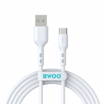 BWOO Cable USB - USB-C 2m 3A valge